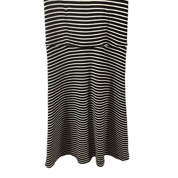 MADEWELL Gallerist Black White Stripes Fit Flare Dress Size Small - Picture 9 of 10